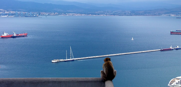 The famous rock of Gibraltar and Tarifa, a windy surf spot, are located at the southern tip of Europe.