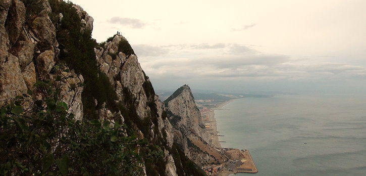 From the summit you  have a great view over the bay of Gibraltar